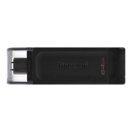 Kingston Technology DataTraveler 70 USB flash meghajtó 64 GB USB C-típus 3.2 Gen 1 (3.1 Gen 1) Fekete