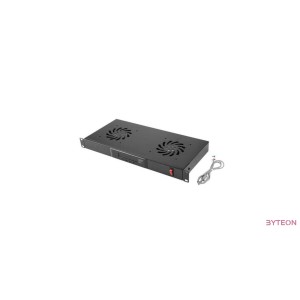 Lanberg 19'' Fan Unit / Ventilation Panel With LCD 2 Fans + Thermostat 230V