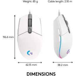 Logitech G203 Lightsync - Fehér