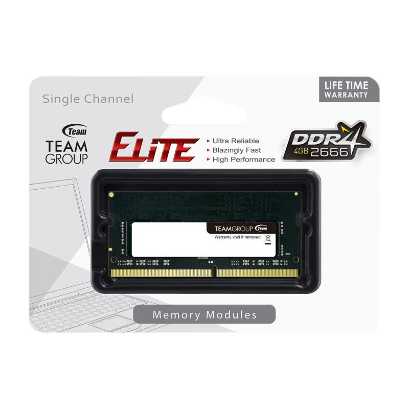 Team Group ELITE TED44G2666C19-S01 memóriamodul 4 GB 1 x 4 GB DDR4 2666 Mhz