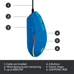 Logitech G203 Lightsync - Kék