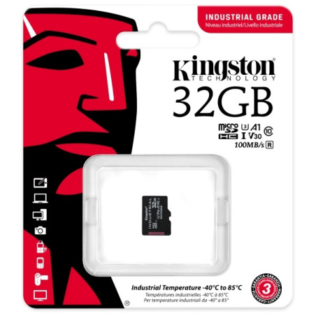 Kingston Technology Industrial memóriakártya 32 GB MicroSDHC UHS-I Class 10