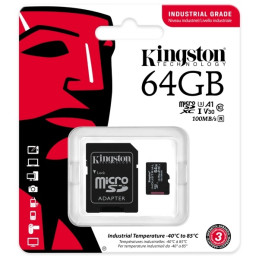 Kingston Technology Industrial memóriakártya 64 GB MicroSDXC UHS-I Class 10