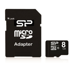 Silicon Power microSDHC 8GB (Class10) SD adapterrel