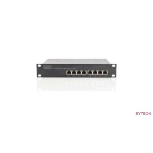 DIGITUS Switch Unmanaged Gigabit 10'' Rack 8-port, 8x10,100,1000 PoE+ af,at 96W