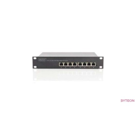 DIGITUS Switch Unmanaged Gigabit 10'' Rack 8-port, 8x10,100,1000 PoE+ af,at 96W