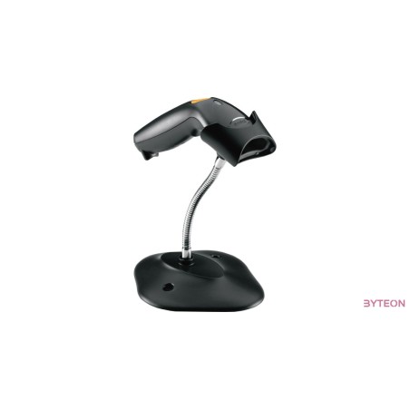 Zebra vonalkód olvasó, 1D LS1203 / fekete / állvány / USB kábel