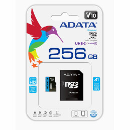 ADATA 256GB SD micro Premier (SDXC Class 10 UHS-I) (AUSDX256GUICL10A1-RA1) memória kártya adapterrel