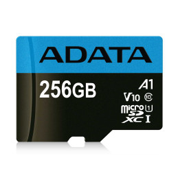 ADATA 256GB SD micro Premier (SDXC Class 10 UHS-I) (AUSDX256GUICL10A1-RA1) memória kártya adapterrel