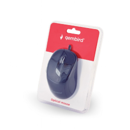 Gembird optical mouse MUS-6B-01, 1600 DPI, USB, Black, 1.35m cable length