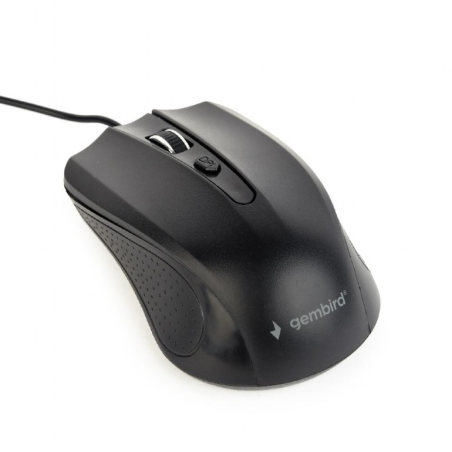 Gembird optical mouse MUS-4B-01, 1200 DPI, USB, Black, 1.35m cable length