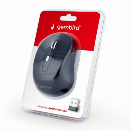 Gembird Wireless optical mouse MUSW-6B-01, 1600 DPI, nano USB, black