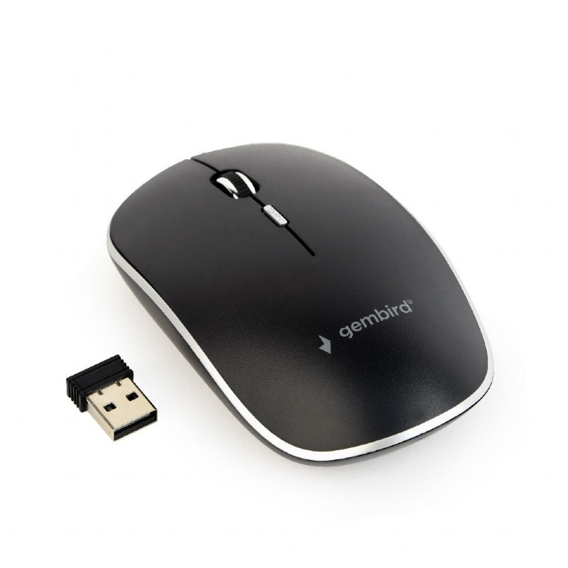 Gembird Wireless optical mouse MUSW-4B-01, 1600 DPI, nano USB, black