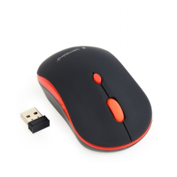 Gembird Wireless optical mouse MUSW-4B-03-R, 1600 DPI, nano USB, black-red