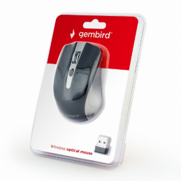 Gembird Wireless optical mouse MUSW-4B-04-GB, 1600 DPI, nano USB,spacegrey/black