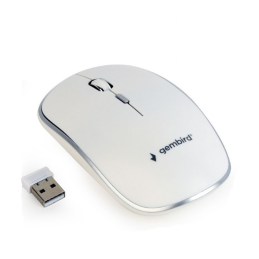 Gembird Wireless optical mouse MUSW-4B-01-W, 1600 DPI, nano USB, white