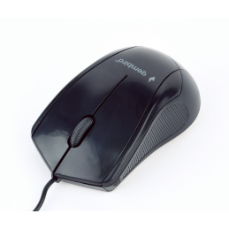 Gembird optical mouse MUS-3B-02, 1000 DPI, USB, Black, 1.35m cable length