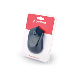 Gembird optical mouse MUS-3B-02, 1000 DPI, USB, Black, 1.35m cable length