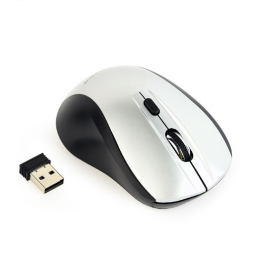 Gembird Wireless optical mouse MUSW-4B-02-BS, 1600 DPI, nano USB, black-silver