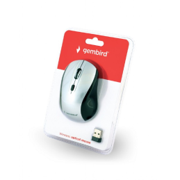 Gembird Wireless optical mouse MUSW-4B-02-BS, 1600 DPI, nano USB, black-silver