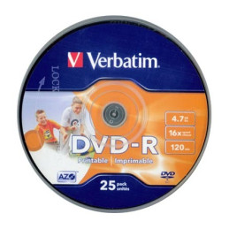 Verbatim DVD-R [ cake box 25 | 4.7GB | 16x |  Wide nyomtatható ]