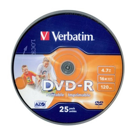 Verbatim DVD-R [ cake box 25 | 4.7GB | 16x | Wide nyomtatható ]