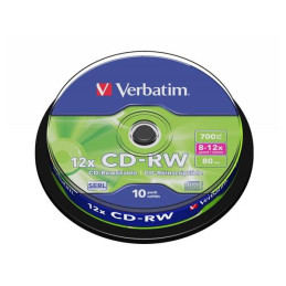 Verbatim CD-RW [ cake box 10 | 700MB | 12x ]