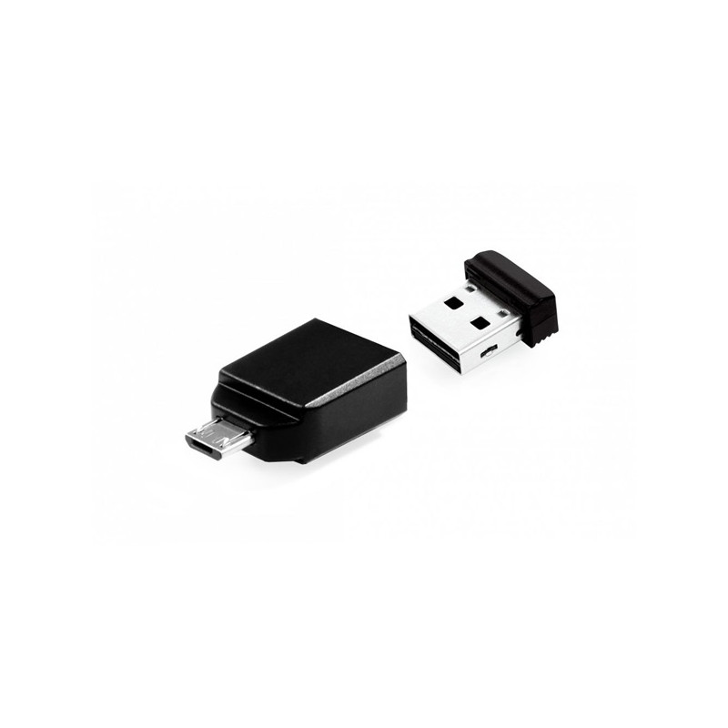 Verbatim USB DRIVE 2.0 NANO 16GB STORE 'N' STAY + OTG Adapter