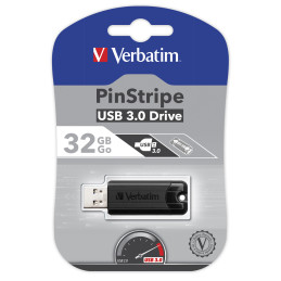 Verbatim USB DRIVE 3.0 32GB PINSTRIPE FEKETE