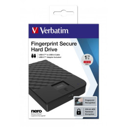 VERBATIM FINGERPRINT SECURE HDD 1TB AES 256 ENCRYPTION USB 3.1 GEN 1 (2.5'')