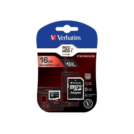 Verbatim 16GB Micro SD (HC) CLASS 10 WITH ADAPTOR