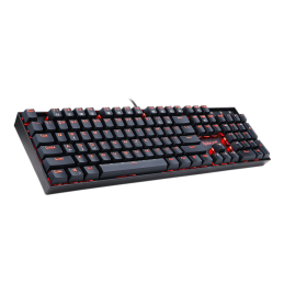 Redragon Mitra Red Backlit Mechanical Keyboard Brown Switches Black HU