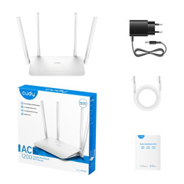 CUDY Wireless Router Dual Band AC1300 1xWAN(1000Mbps) + 4xLAN(1000Mbps)