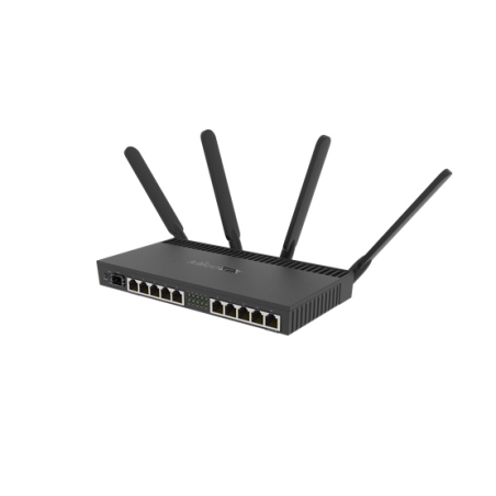 MikroTik RB4011IGS+5HACQ2HND-IN 10port GbE LAN, 1xSFP+ port, 2,4GHz & 5GHz 802.11ac wireless külső antennával