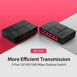 MERCUSYS Switch 5x1000Mbps, Műanyagházas Asztali, MS105G