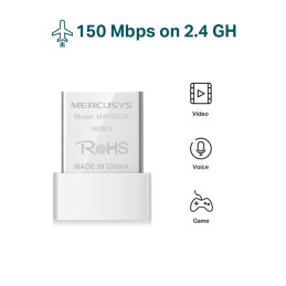 Mercusys MW150US hálózati kártya USB 150 Mbit/s