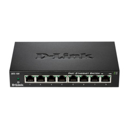 D-Link DES-108/E 8port  [ 10/100Mbit, asztali és rackbe is ]