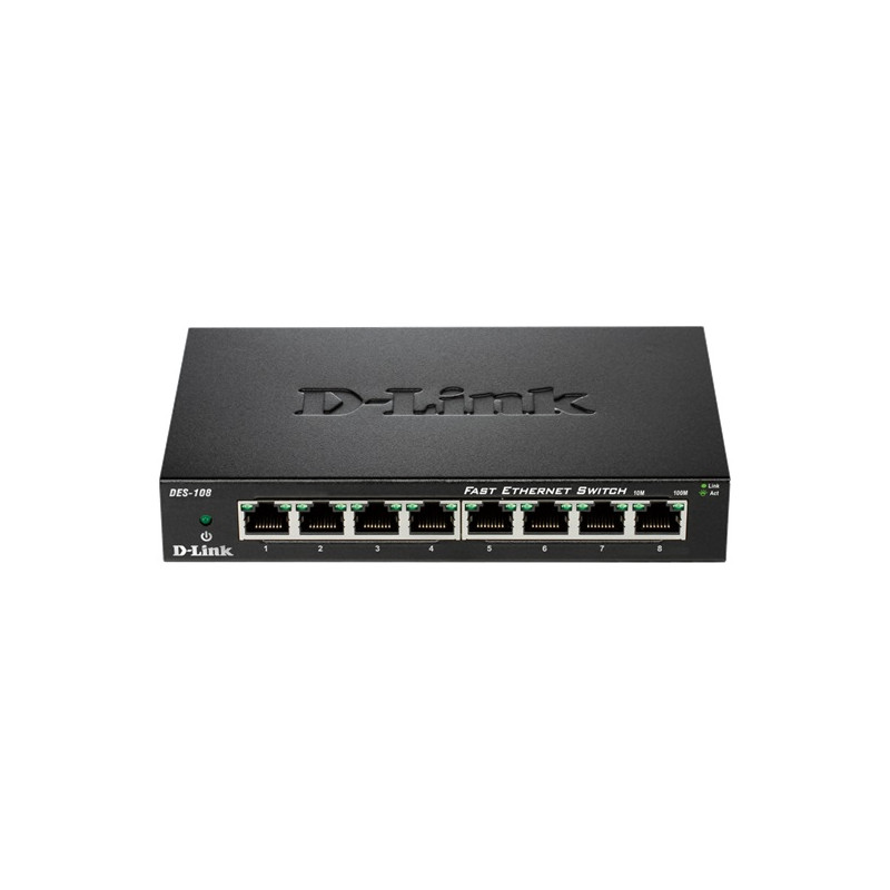 D-Link DES-108/E 8port  [ 10/100Mbit, asztali és rackbe is ]