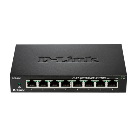 D-Link DES-108/E 8port [ 10/100Mbit, asztali és rackbe is ]