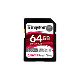 KINGSTON 64GB Canvas React Plus SDXC UHS-II 300R/260W U3 V90 for Full HD/4K/8K