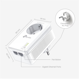 TP-Link TL-PA7027P AV1000 2-Port Gigabit Passthrough Powerline Starter Kit