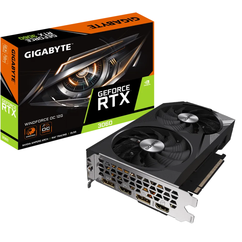 GIGABYTE GeForce RTX 3060 WINDFORCE OC 12G 2xDP 2xHDMI