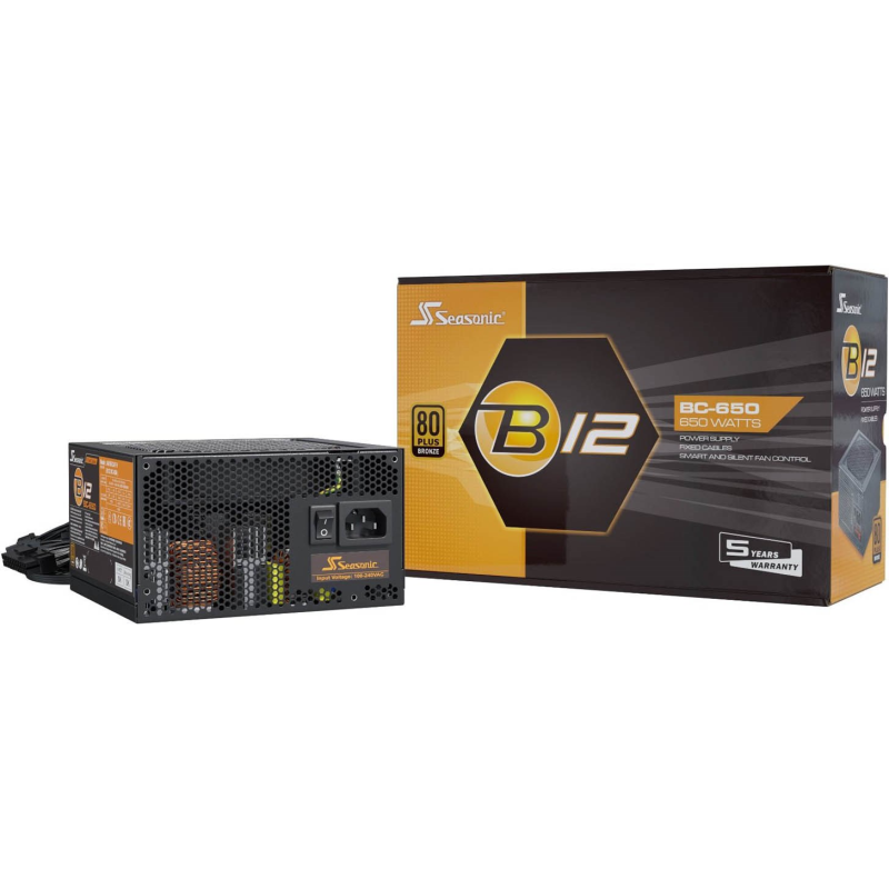 Tápegység Seasonic B12 BC-650 650W 12cm ATX BOX 80+ Bronz