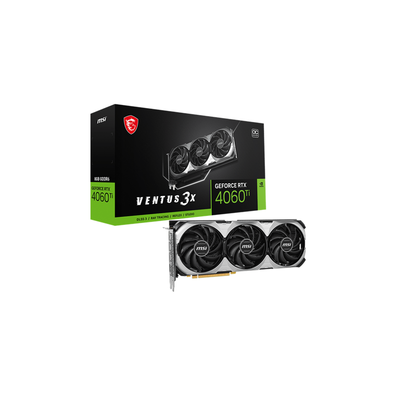 MSI GeForce RTX 4060 Ti VENTUS 3X 8G OC nVidia 8GB GDDR6 128bit PCIe videókártya