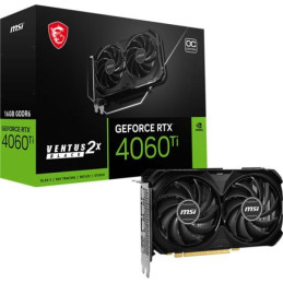 MSI GeForce RTX 4060 Ti VENTUS 2X BLACK 16G OC nVidia 16GB GDDR6 128bit PCIe videókártya