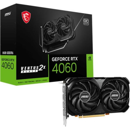 MSI GeForce RTX 4060 VENTUS 2X BLACK 8G OC nVidia 8GB GDDR6 128bit PCIe videókártya