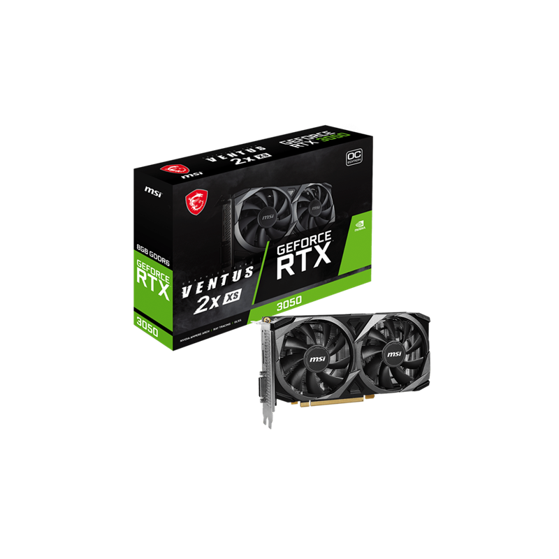 MSI GeForce RTX 3050 VENTUS 2X XS 8G OC nVidia 8GB GDDR6 128bit PCIe videókártya