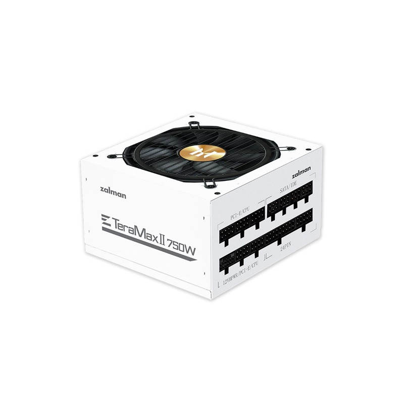 Zalman TeraMax ZM750-TMX2 WHITE 750W 80+ Gold ventillátorral moduláris dobozos tápegység