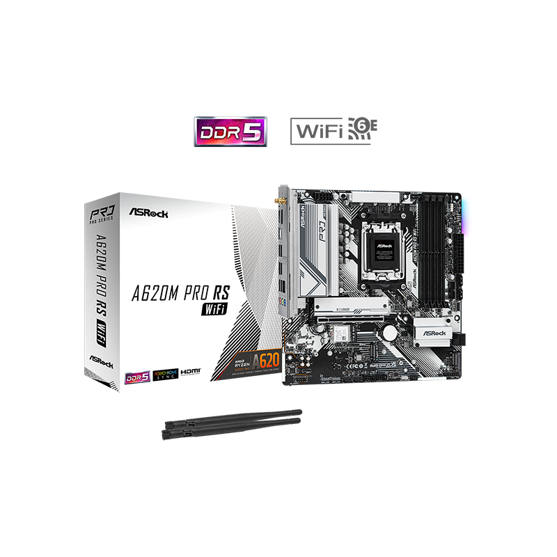 ASROCK A620M Pro RS WiFi AM5 4xDDR5 PCIe