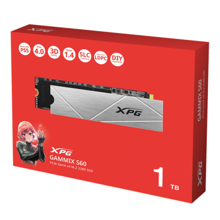 ADATA SSD M.2 2280 NVMe Gen4x4 1TB GAMMIX S60